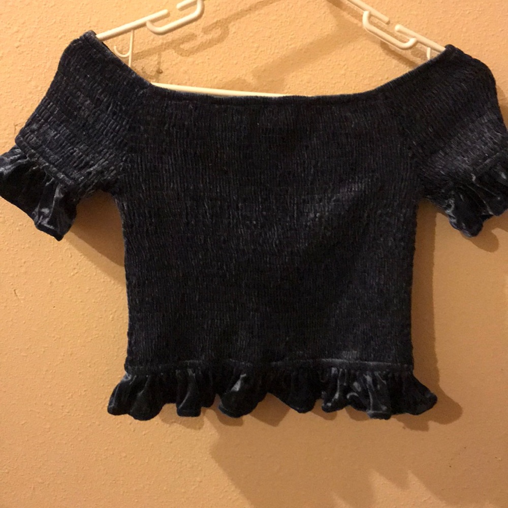 Blue velvet shirt